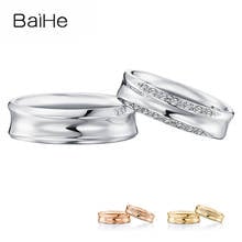 BAIHE-anillo de diamantes naturales de oro blanco de 18K para mujer, auténtico y sólido, regalo de compromiso, banda de boda, anillo para pareja fino 2024 - compra barato