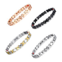 Leaf Magnetic Bracelets for Women Men Cross 4 Colors Stainless Steel Bracelet Women Chain Link Magnet Health Energy Bracelet 2024 - buy cheap