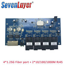Fiber Optical switch 4 1.25G SC 2 1000M RJ45 Industrial Grade Gigabit Ethernet Switch  Single Mode Single Fiber PCB 2024 - buy cheap