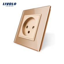 Livolo EU Standard Israel Power Socket, Crystal Glass Panel,100~250V 16A Wall Power Socket,C7C1IL-13,no logo 2024 - buy cheap