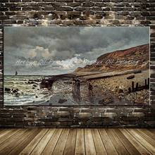 Pinturas al óleo de Monet y The Sea Seascapes pintadas a mano, reproducción de pintura al óleo impresiva sobre lienzo, imagen de pared, decoración del hogar 2024 - compra barato