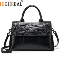 Women Handbag Genuine Leather Tote Bags Crocodile Pattern Women Shoulder Bags Ladies Leather Handbags Women Fashion Bags 2024 - buy cheap