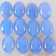 16x12MM Oval CAB Cabochon Natural Stone Beads Blue Onyx For Jewelry Making Necklace Pendant Bracelet Earrings 10Pcs K1569 2024 - buy cheap