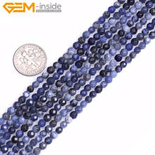 Gem-inside 4-12mm Natural Stone Round Faceted Sodalite Loose Beads For Jewelry Making 15inch DIY Gift 2024 - buy cheap