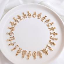 Copper Bright Micro-Inlaid Zircon Letters Alphabet Charms Pendants DIY Jewelry Making Findings Fitting 2024 - buy cheap