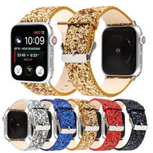 Pulseira de couro para apple watch, 44mm, 40mm, série iwatch 5, 4, 3, 2, 1, pulseira de substituição, 38mm, 42mm 2024 - compre barato