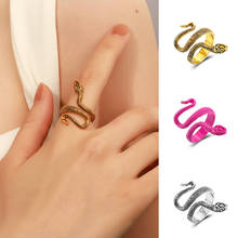 Женское кольцо со змеиным принтом, регулируемое вечерние ЦО на указательный палец 2024 - купить недорого