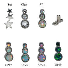 G23 Titanium and Surgical Steel Opal Trio Star CZ Gem Internally Threaded Dermal Anchor Skin Diver Body Piercing Jewelry 2024 - buy cheap