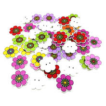 50Pcs Assorted SunFlower Wooden Buttons 2 Holes Scrapbooking Embellishments 2024 - buy cheap