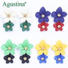 Agustina 2020 Flower Earrings For Women Long Earrings Fashion jewelry Geometric Drop Earrings Earings Statement Earing wholesale 2024 - buy cheap