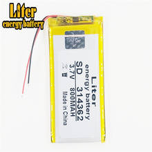 3.7V 314362 304560 800mah lithium-ion polymer battery lithium battery 2024 - buy cheap