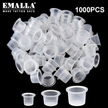 EMALLA 1000PCS Tattoo Ink Cups 8/11/15mm Plastic Disposable Makeup Pigment Container Caps Clear Holder Tattoo Accessories 2024 - buy cheap