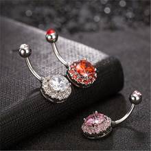 Surgical steel Navel Belly Button Ring Barbell Round Zircon Piercing Sexy Belly Bars Belly Button Rings Belly Piercing 2024 - buy cheap