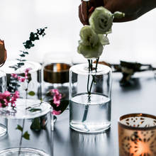 Прозрачная стеклянная ваза креативный сушеный цветок ароматерапия бутылка ваза гидропонная маленькая Цветочная бутылка украшение для дома 2024 - купить недорого