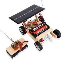 Деревянный Diy солнечный Радиоуправляемый автомобиль деревянная сборка радиоуправляемые игрушки научная модель развивающая игрушка интеллект 2024 - купить недорого