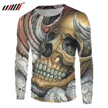 UJWI Horror white skull Men's Sweatshirt Top Style Fashion O-neck 3D Printing Long Sleeves Casual Blouse Dropshippingl 2024 - buy cheap