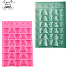 1Pcs Letter flower pot shape silicone soft candy mold cake decorating tool Candy Chocolate Mold 2024 - buy cheap