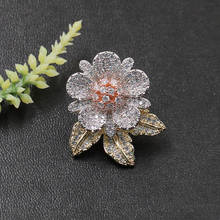 Vanifin Fashion Jewelry Exquisite Flower with Leaf Brooch Pin for Engagement Wedding Micro Paved Zircon Popular Gifts 2024 - buy cheap