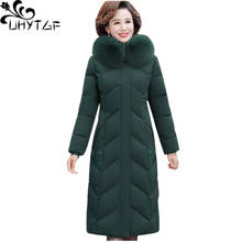 UHYTGF Down jacket women 2020 Winter Coat Mid-length Thicken Cold Warm Outerwear Parker Female Casual 5XL plus size jackets 1295 2024 - buy cheap