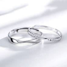 Anel de zircão para casal, anel fashion simples de aço inoxidável, abertura banhada a prata, anel ajustável, amor, joia de compromisso 2024 - compre barato