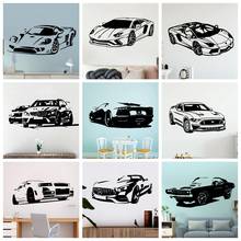 Pegatina de pared de vinilo para coche deportivo moderno, decoración de pared para sala de estar, decoración de dormitorio, calcomanías artísticas para el hogar, papel tapiz 2024 - compra barato