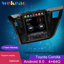 Wekeao-sistema multimídia para autos, 1 din, tela vertical de 10.4 polegadas, android 9.0, com rádio e gps, para toyota corolla, dvd player, 2002-2008 2024 - compre barato