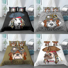 Cartoon Funny Pirate Dog Duvet Cover Set 3D Pirate Cute Animal Bedding Set Kids Boys Bed Linen Pillowcases Home Textile 2024 - buy cheap