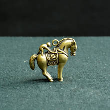 Mono de bronce antiguo para montar a caballo, Mini adornos de escritorio, piezas de juego de mano de Animal de latón, decoración del hogar, figuritas pequeñas de cobre, regalos 2024 - compra barato