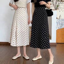 Korean Polka Dot Mermaid Skirts Women Vintage High Waist Kawaii Long Skirts Plus Size Trumpet Long Skirts Jupe Femme 2024 - buy cheap