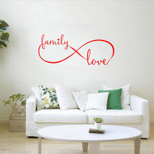 Adesivo de parede infinity para família, adesivo para decoração de parede para sala de estar, infinity para arte e casamento c085 2024 - compre barato