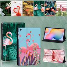 Tablet Case for Samsung Galaxy Tab S6 Lite 10.4 Inch 2020 P615 SM-P610 SM-P615 Flamingo Series Pattern PU Leather Cover + Stylus 2024 - buy cheap