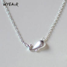 Wyeaiir colar feminino de prata esterlina 925, pingente fofo de golfinho baleia doce, presente de estudante 2024 - compre barato