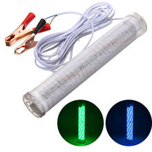 12 v luz de pesca led subaquática submersível à prova d24água luz de pesca 2400lm barco lula lâmpada peixes verde/azul