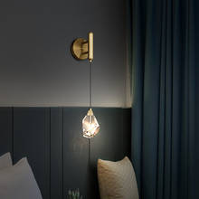 FSS современный светильник, роскошная хрустальная настенная лампа, прикроватная настенная лампа для спальни, гостиной, кабинета, зала, прихожей, столовой, медная настенная лампа 2024 - купить недорого