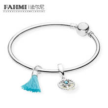 FAHMI-Conjunto de brazalete con borla turquesa y brújula para mujer, de plata 100% auténtica, Glamour RAU0461, joyería Original, 925 2024 - compra barato