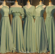Custom Made Long Gown Chiffon Halter Green Bridesmaid Dresses for Wedding Party Graduation Vestido Longo De Festa Female Robes 2024 - buy cheap