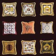 Luxury Silk American Horse European Cushion Covers Square Decorative Throw Pillows Cushion Cases for Sofa Living Room Bedroom 2024 - buy cheap