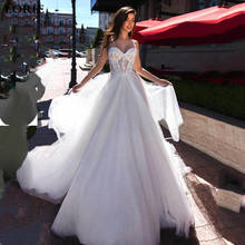 LORIE Glitter Princess Wedding Dress A Line Appliqued Lace Bridal Dresses Vestidos de novia Boho Wedding Gown 2024 - buy cheap