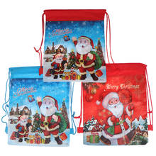 Подарок на Рождество/конфеты сумка Санта Клаус сумка на шнурке рюкзак дети новый год банкет Чулки Подарки держатели сумка домашние рождественские Вечерние 2024 - купить недорого