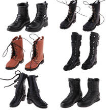 1/6 Scale Female Body Flat Heel Boots Knee Shoes PU for 12''    Action Figure Doll Shoes   Half Boots 2024 - buy cheap