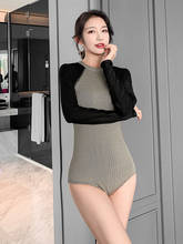 Swimsuit Rash Guard Swimsuits Woman Sleeve Long Rushguard Women's Sexy Push Uping Covering Korean Solid Surfing Suit 2024 - buy cheap