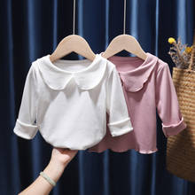 Camiseta de manga larga para niñas, camisa informal con cuello de muñeca, ropa para niños 2024 - compra barato