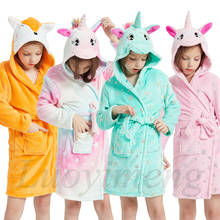 3-12year Baby Robes Cartoon Hoodies Girl Boys Sleepwear Flannel Warm Bath Towels Kids Soft Bathrobe Pajamas Children's Clothing 2024 - buy cheap