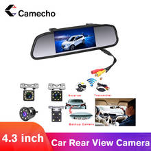 Автомобильный монитор Camecho, 4,3-дюймовый экран для камеры заднего вида, TFT ЖК-дисплей для зеркала заднего вида, цветной HD дисплей 4,3 дюйма 2024 - купить недорого