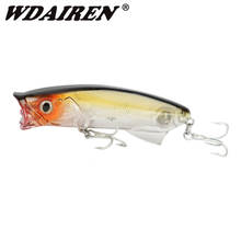 WDAIREN Popper Hard Fishing Lure 80mm 11.5g Topwater Artificial Plastic Bait with 2 Treble Hooks Fishing Wobblers Pesca Tackle 2024 - buy cheap