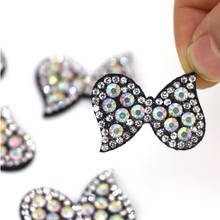 10pcs Cute Bow  AB Bling Rhinestone Applique Sew on Patch for Clothing  DIY Clothes Crafts Shoes Hat Headwear Decor  Accessories 2024 - buy cheap