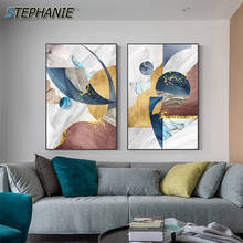 Abstract Blue Orange Color Poster Simple Luxury Red Golden Canvas Wall Art Print Painting Modern Decoration Picture Living Room 2024 - buy cheap