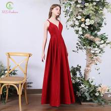 Ssyfashion novo vestido de noite sensual, decote em v, costas abertas, lantejoulas vermelhas brilhantes, vestido formal de baile longo 2024 - compre barato