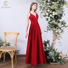 SSYFashion-vestido de noche con cuello en V, prenda de vestir Formal, con espalda descubierta, abertura alta, lentejuelas Rojas, brillante, largo, para fiesta de graduación, nuevo 2024 - compra barato