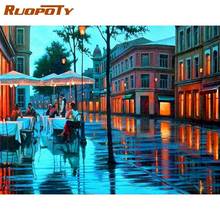 RUOPOTY Oil Picture By Numbers For Adults Children Home Decoration Living Room Wall Art Paint City Night Scenery 60x75cm Artcraf 2024 - buy cheap